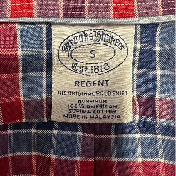 Brooks Brothers Regent Blue and Red Checked Long Sleeve Button Down Size S - Picture 2 of 5